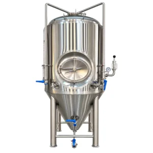 1200L stainless steel beer fermentation tank with cone bottom and cooling jacket