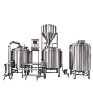 15 BBL two vessel craft beer brewhouse with mash/lauter tun, kettle/whirlpool tun, and hot water tank