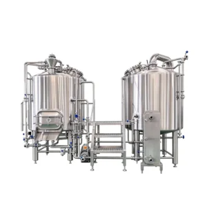 Stainless steel 7 BBL two vessel brewhouse with mash/lauter tun and kettle/whirlpool tun for hotel pub brewery