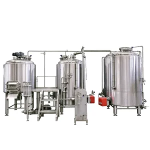 Stainless steel 10 BBL turnkey all grain brewing system with mash/lauter tun and kettle/whirlpool tun and hot water tank