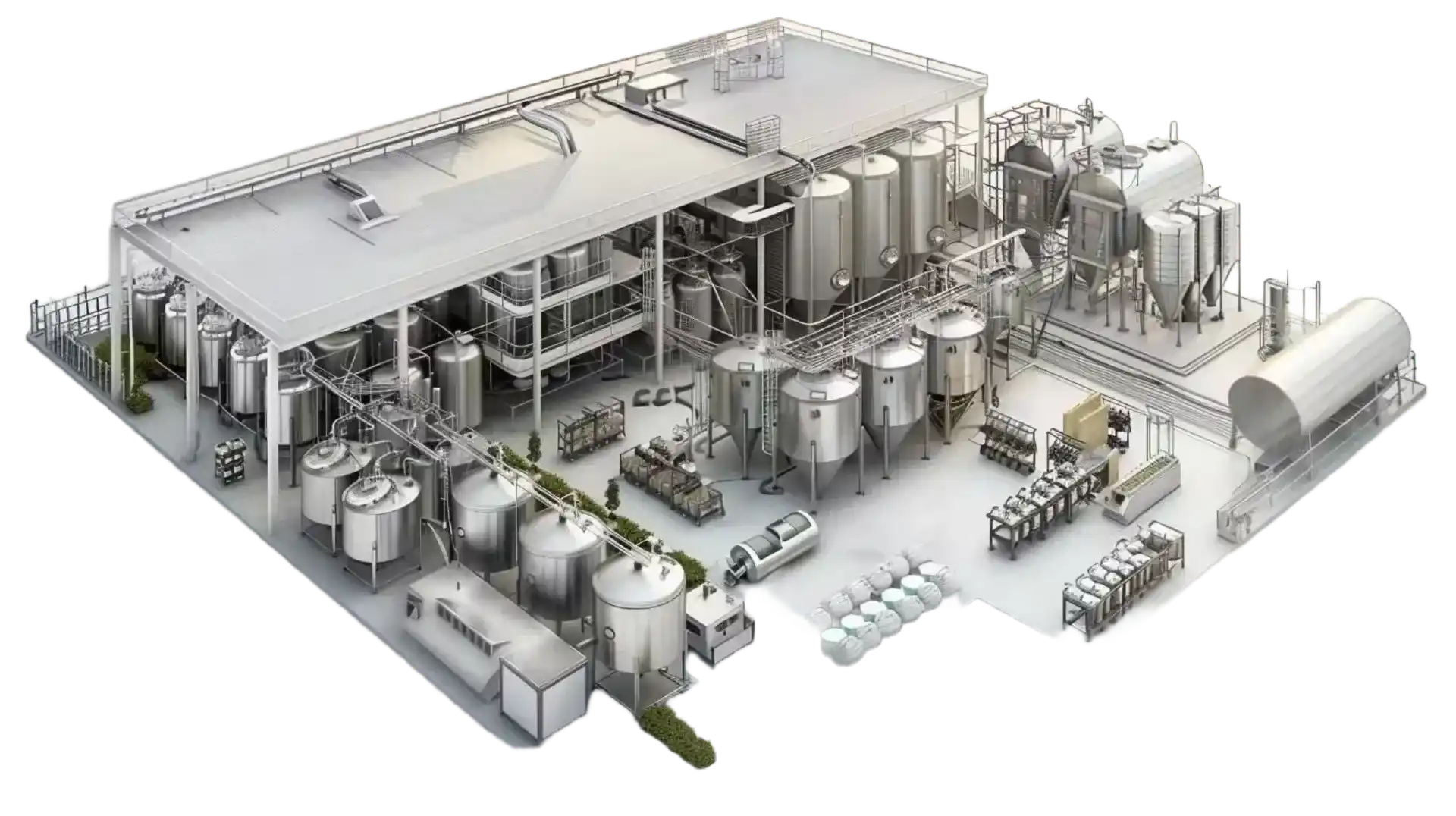 Industry brewery layout 3D drawing Industry brewery layout 3D drawing