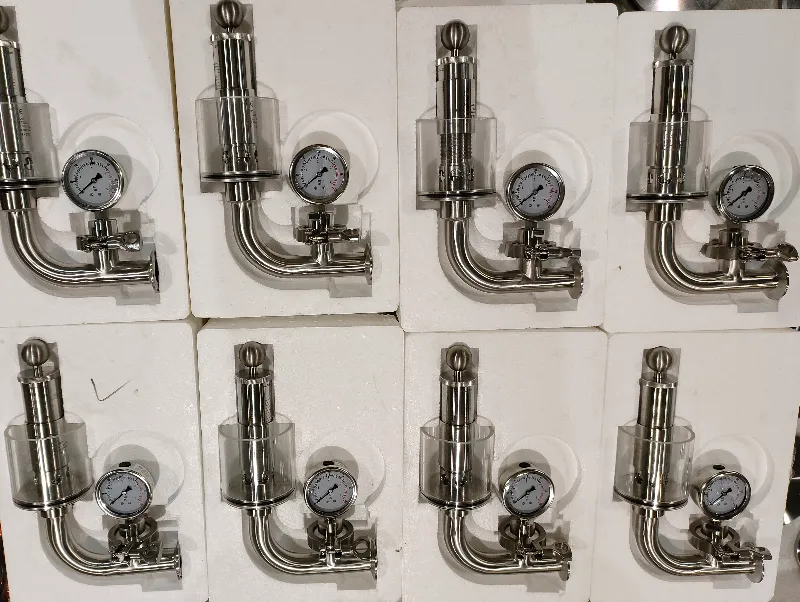 Stainless steel adjustable spunding valve with pressure gauge for fermenters and brite tanks